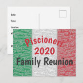 Carte postale italienne Reunion Famille Invitation (Devant / Derrière)