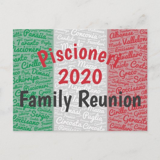 Carte postale italienne Reunion Famille Invitation (Devant)