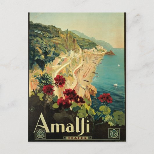 Carte postale italienne Vintage Amalfi (Devant)