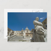 Carte Postale Italy, Sicily, Palermo, fountain with bust and (Devant / Derrière)