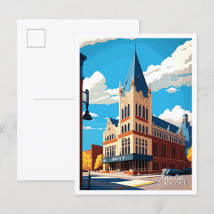 Carte Postale Ithaca New York Voyage Vintage Illustration