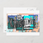 Carte Postale Itinéraire 66 de Kingman Arizona (Devant / Derrière)