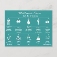 Itinéraire du calendrier de fin de semaine mariage