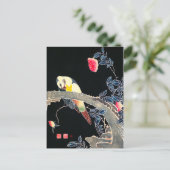 Carte Postale Ito Jakuchu Parrot sur la branche d'une fleur (Debout devant)