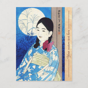 Carte Postale Ito Shinsui Pleine lune d'automne Jeune fille bell