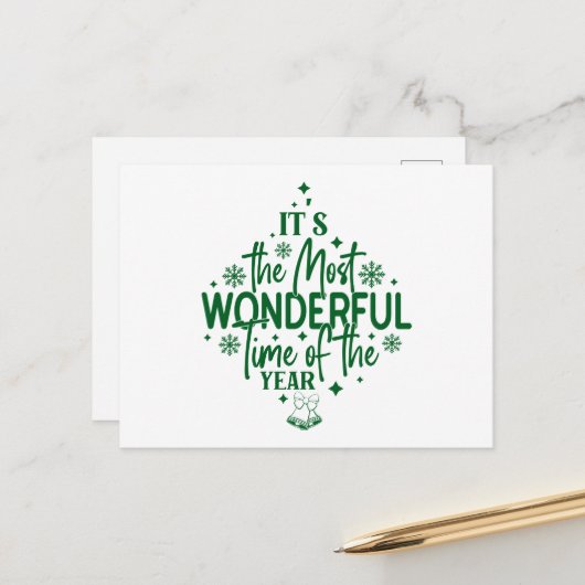 Carte Postale It's the Most Wonderful Time of the Year (Devant/Arrière en situation)