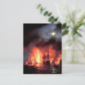 Carte Postale Ivan Aivazovsky - Bataille de Cesme à la nuit (Debout devant)