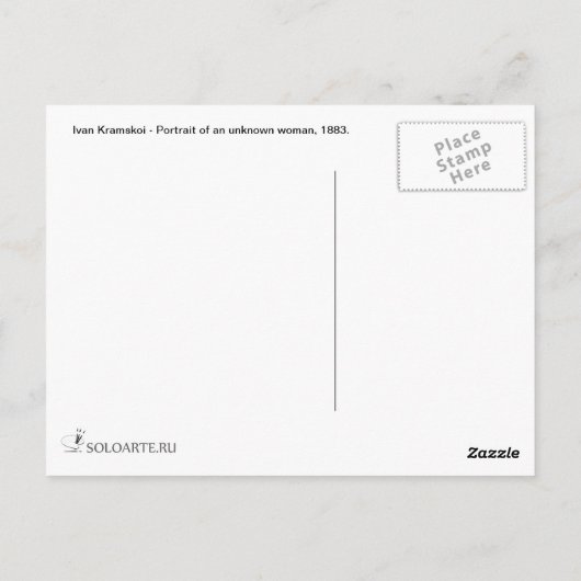 Carte Postale Ivan Kramskoi - Portrait d'une femme inconnue (Dos)