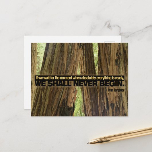 Carte Postale Ivan Turgenev Citation Inspirationnelle "Prêt" (Devant/Arrière en situation)