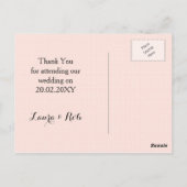 Carte Postale ivoire blush or floral Merci notes (Dos)