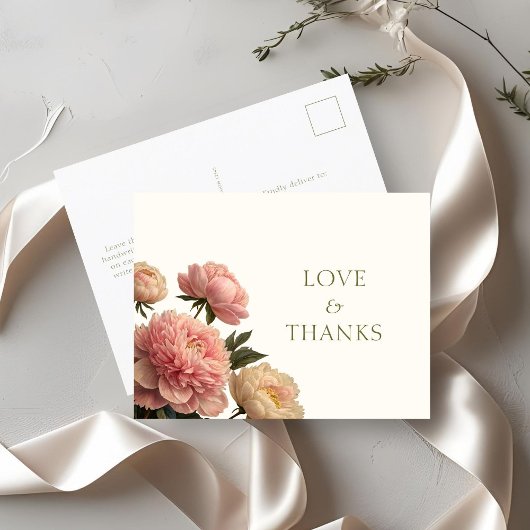 Carte Postale Ivoire et blanc | Chic Rose Mariage Merci
