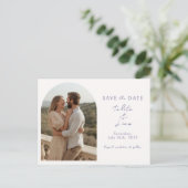 Carte Postale Ivory | Mariage script boho lavande  (Debout devant)