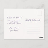 Carte Postale Ivory | Mariage script boho lavande  (Dos)