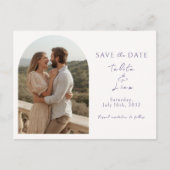Carte Postale Ivory | Mariage script boho lavande  (Devant)