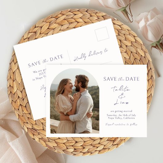Carte Postale Ivory | Mariage script boho lavande 