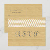 Carte postale Ivory Rustic Chevron RSVP (Devant / Derrière)