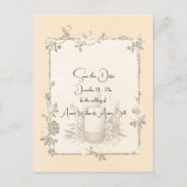 Carte Postale Ivory Shiny Elegant Sparkly Save the Date (Devant)