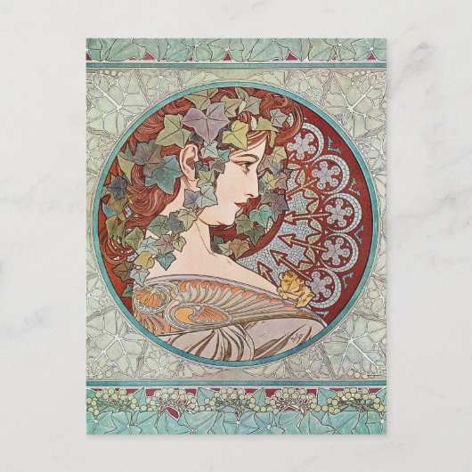 Carte Postale Ivy Goddess Mucha (Devant)
