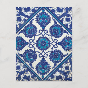 Carte Postale Iznik Floral Ethnic Tribal Turc Mosaïque Poterie