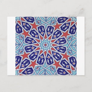 Carte Postale Iznik Floral Ethnic Tribal Turkish Mosaic Pottery