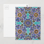 Carte Postale Iznik Floral Ethnic Tribal Turkish Mosaic Pottery (Devant / Derrière)