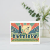 Carte Postale "J'[Aime] Badminton" (Debout devant)