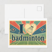 Carte Postale "J'[Aime] Badminton" (Devant / Derrière)