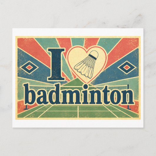 Carte Postale "J'[Aime] Badminton" (Devant)