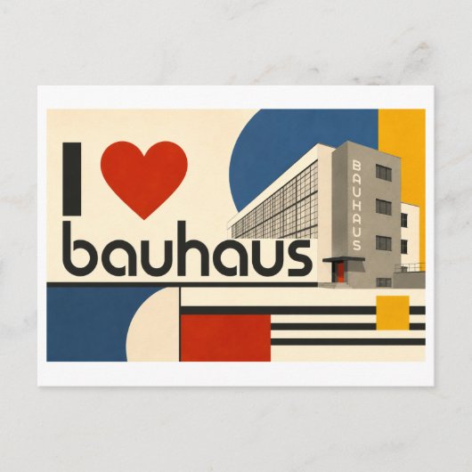 Carte Postale "J'[aime] Bauhaus" (Devant)