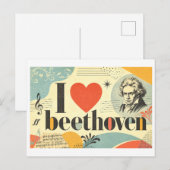 Carte Postale "J'[Aime] Beethoven" (Devant / Derrière)