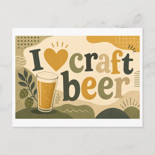 Carte Postale "J'[Aime] Bière Artisanale" (Devant)