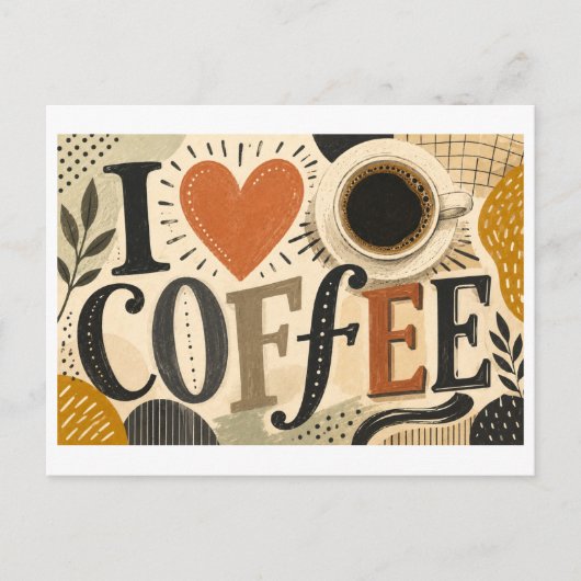 Carte Postale J'[aime] Café (Devant)
