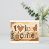 Carte Postale "J'[Aime] Café Glacé" (Debout devant)