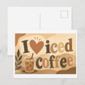 Carte Postale "J'[Aime] Café Glacé" (Devant / Derrière)