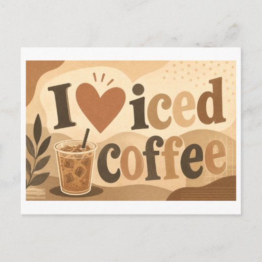 Carte Postale "J'[Aime] Café Glacé" (Devant)