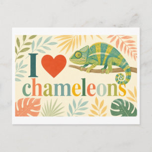 Carte Postale "J'[Aime] Caméléons"