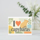 Carte Postale "J'[Aime] Capybaras" (Debout devant)