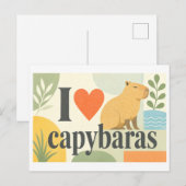 Carte Postale "J'[Aime] Capybaras" (Devant / Derrière)