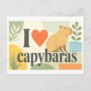 Carte Postale "J'[Aime] Capybaras"