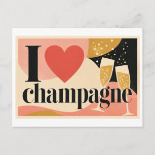 Carte Postale "J'[Aime] Champagne"