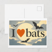 Carte Postale "J'[Aime] Chauves-souris" (Devant / Derrière)