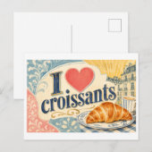 Carte Postale "J'[Aime] Croissants" (Devant / Derrière)