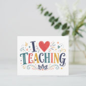 Carte Postale J'[Aime] Enseigner (Debout devant)