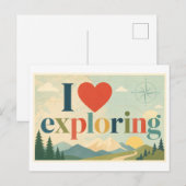 Carte Postale "J'[aime] Explorer" (Devant / Derrière)