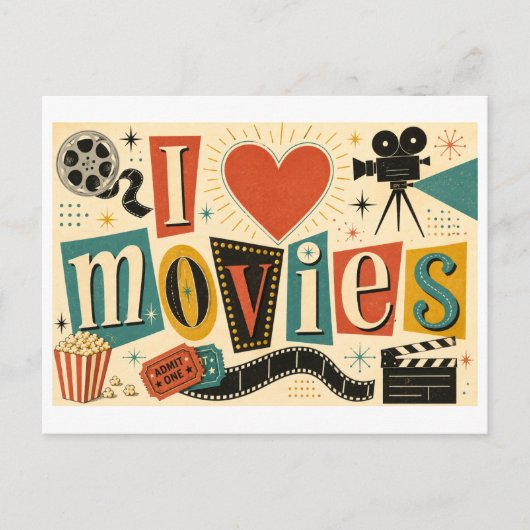 Carte Postale "J'[Aime] Films" (Devant)