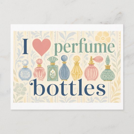 Carte Postale "J'[Aime] Flacons de Parfum" (Devant)