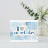 Carte Postale "J'[Aime] Flocons de Neige" (Debout devant)
