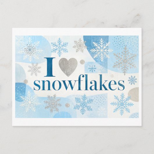 Carte Postale "J'[Aime] Flocons de Neige" (Devant)