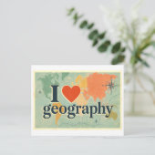 Carte Postale "J'[Aime] Géographie" (Debout devant)