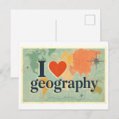 Carte Postale "J'[Aime] Géographie" (Devant / Derrière)